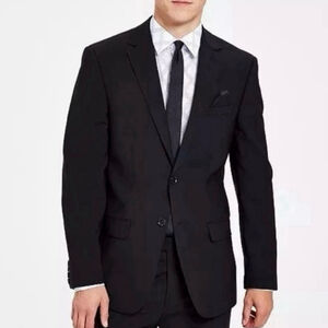 Bar III Men’s Black Wool Slim Fit 2 Piece Suit Pants Jacket - 44 Reg